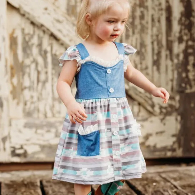 Shea Baby Denim Dress Aztec SDR49