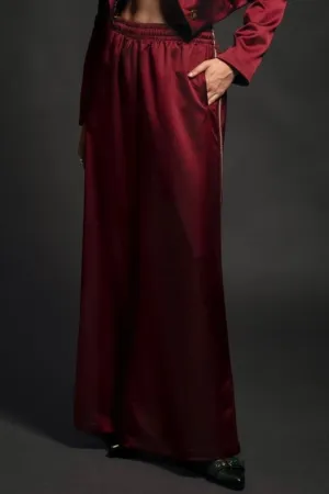 SILKY PANTS "SLEEK" BORDEAUX