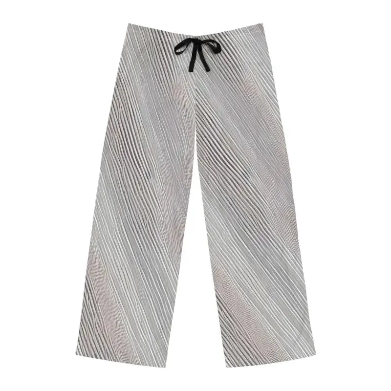 Sleep in Style with White Oblique Stripes Pajama Pants