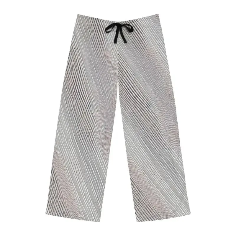 Sleep in Style with White Oblique Stripes Pajama Pants