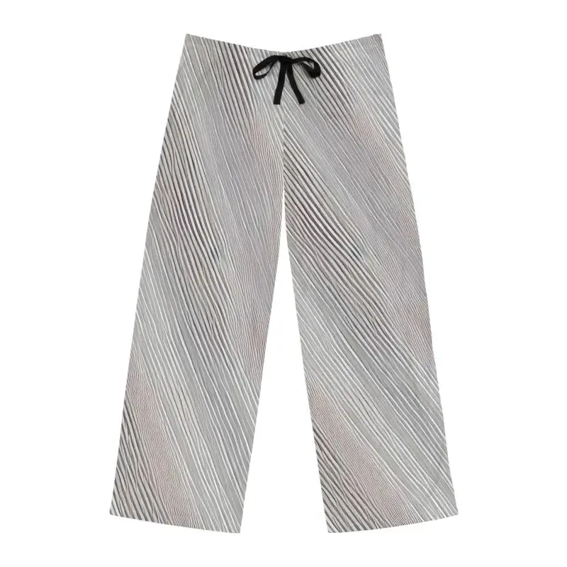 Sleep in Style with White Oblique Stripes Pajama Pants