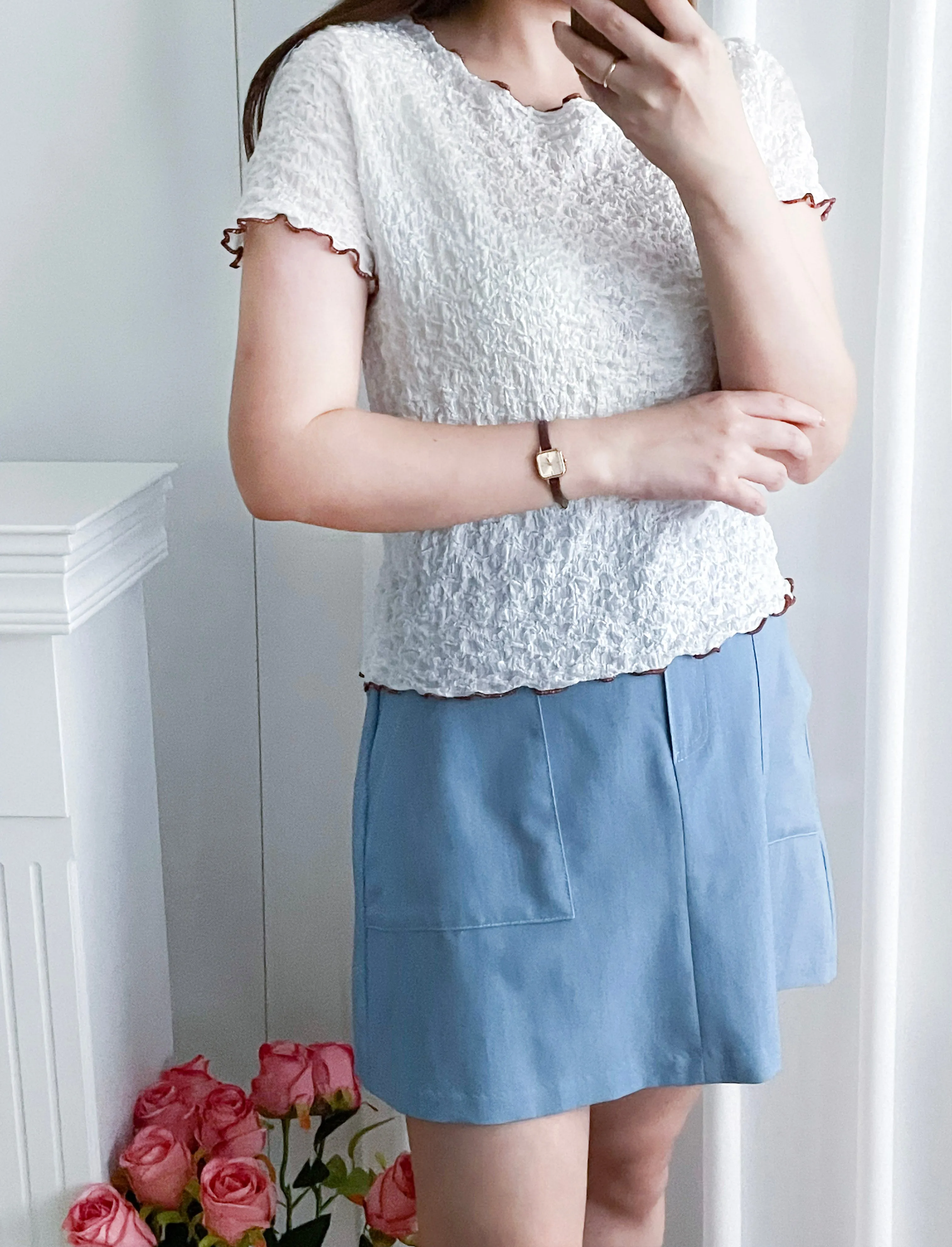 Slim a-line Denim 超舒適輕身寬鬆牛仔色車線, Skirt/ SK8728 (Midnightblue sold out)
