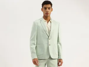 Slim Fit Lapel Collar Textured Summer Blazer