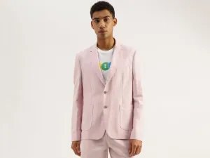 Slim Fit Lapel Collar Textured Summer Blazer