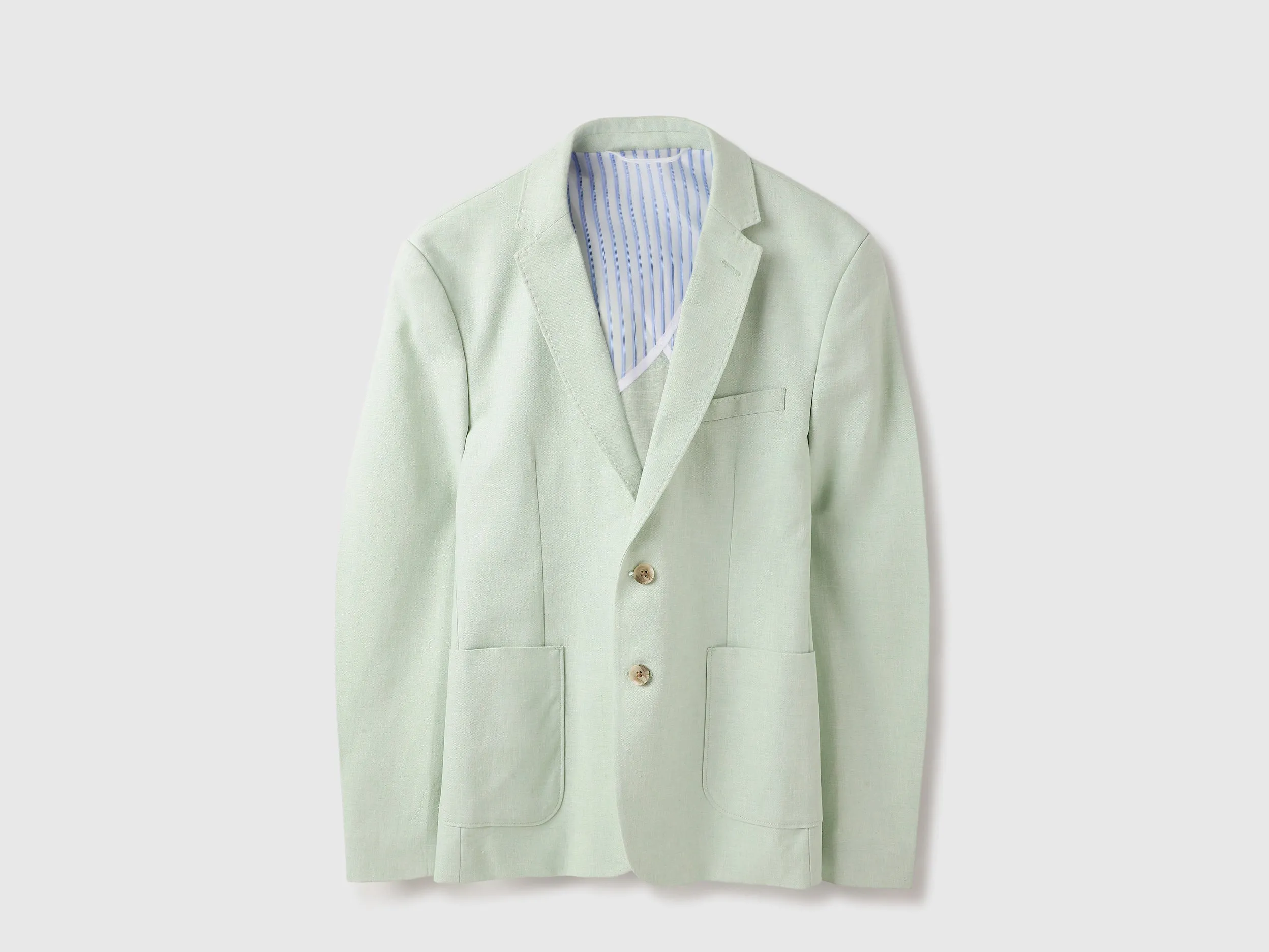 Slim Fit Lapel Collar Textured Summer Blazer