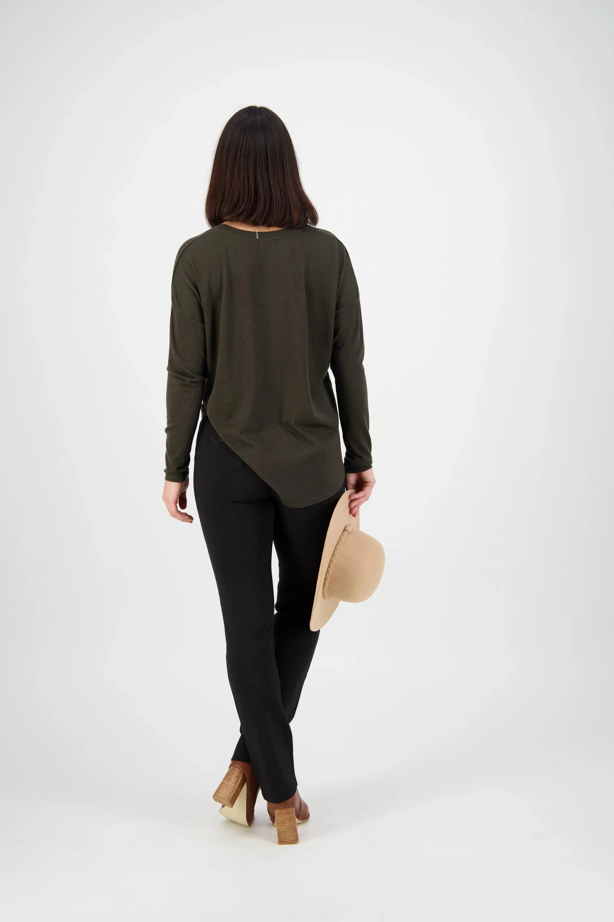 Slim Leg Ponti Pant Pull On - 234 -  Black
