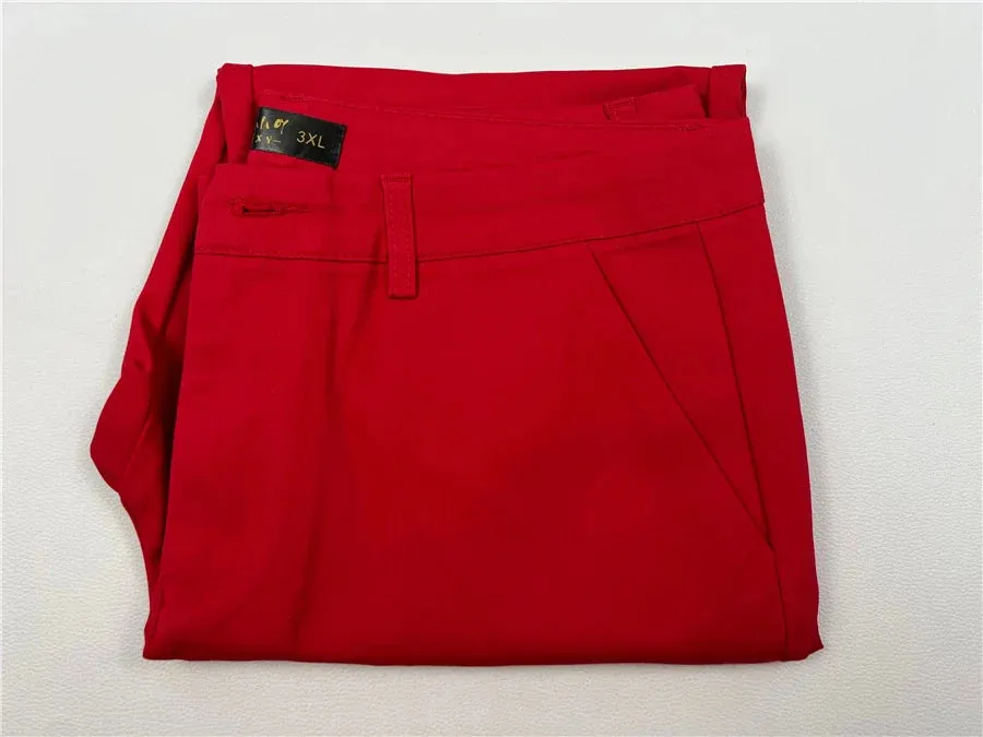 Slim Skinny High Waist Elastic Pencil Pants Ankle-length Trousers Office Formal Pantalon