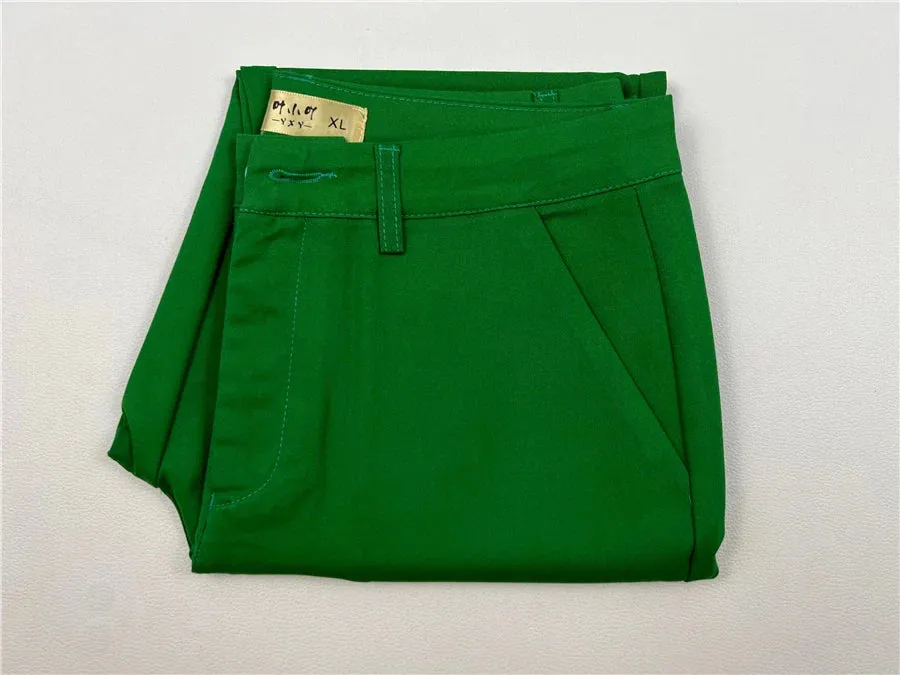 Slim Skinny High Waist Elastic Pencil Pants Ankle-length Trousers Office Formal Pantalon