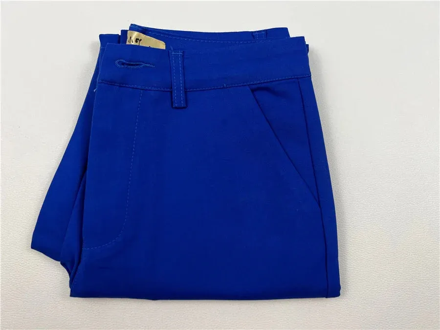 Slim Skinny High Waist Elastic Pencil Pants Ankle-length Trousers Office Formal Pantalon