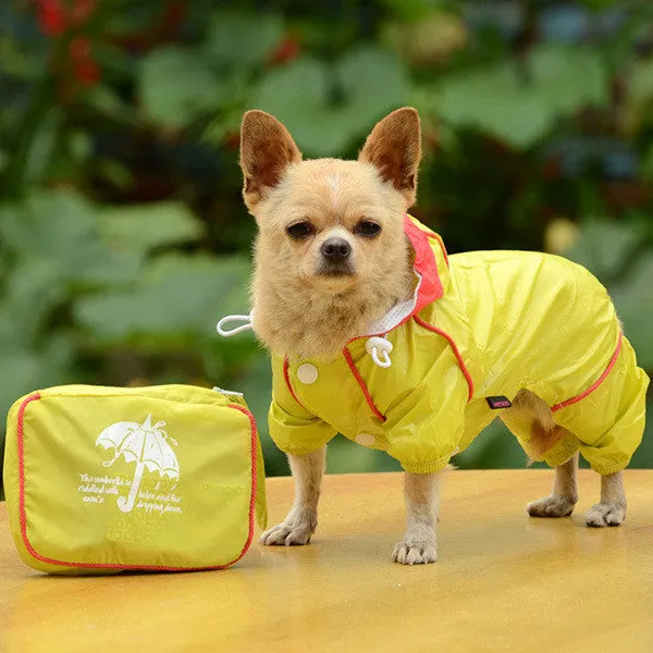 Small Pet Dog Hoody Jacket Rain Coat Waterproof Clothes Slicker Jumpsuit Apparel
