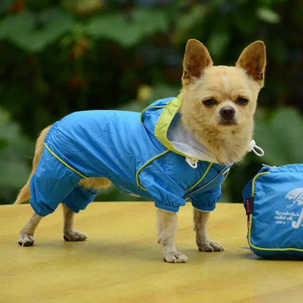 Small Pet Dog Hoody Jacket Rain Coat Waterproof Clothes Slicker Jumpsuit Apparel