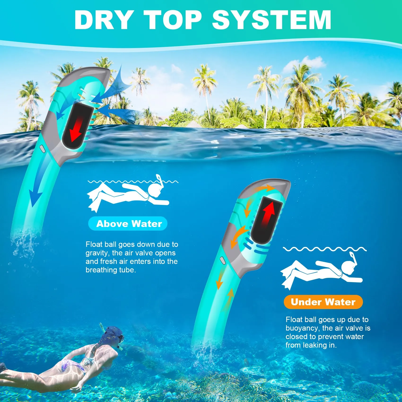 Snorkeling Gear for Adults, ZIPOUTE PRO Snorkel Mask Adult Snorkel Set, Anti-Fog Scuba Diving Mask Panoramic View Scuba Gear, Tempered Glass Snorkel Goggles Swim Masks for Adults (Black Green)