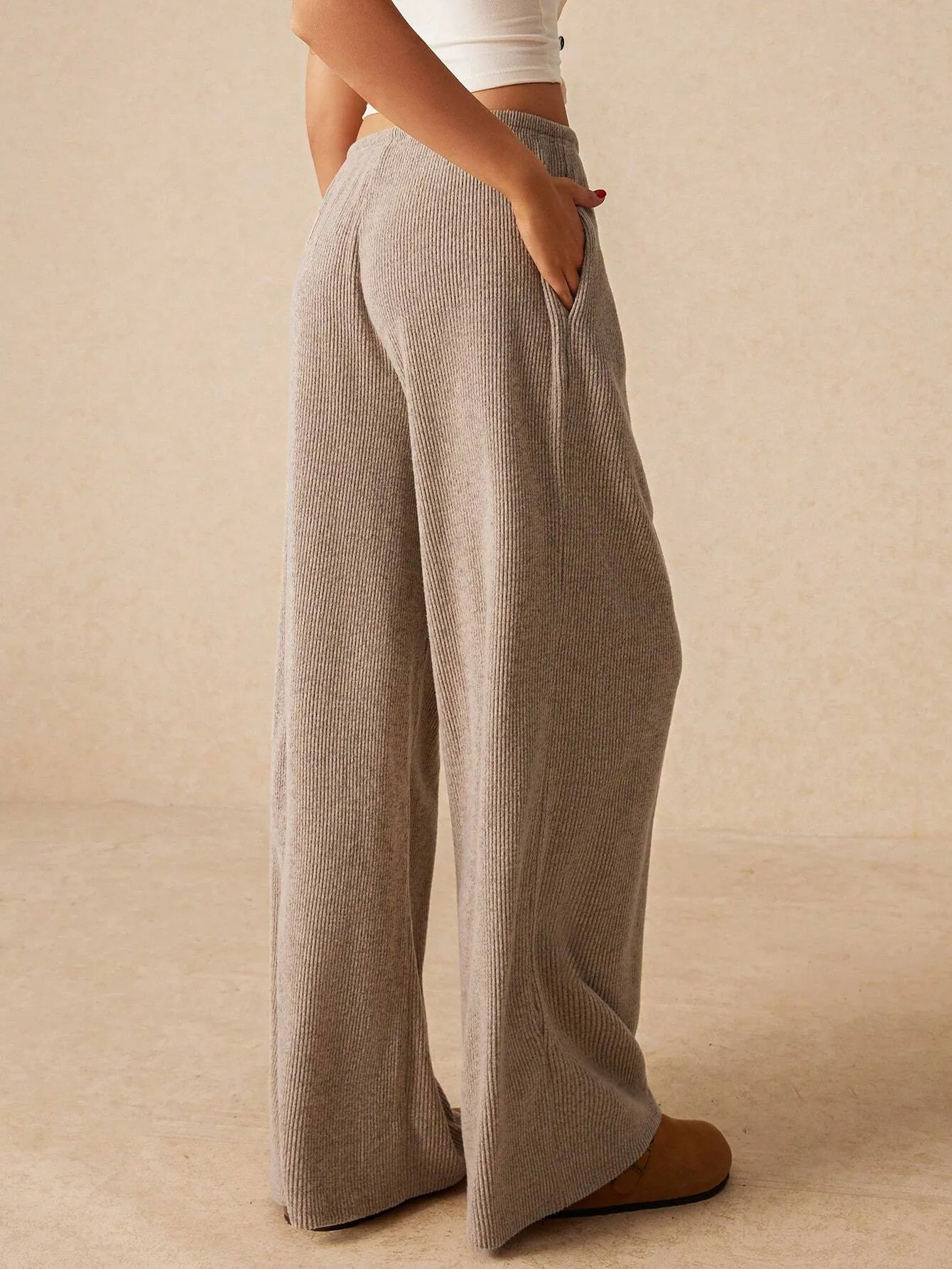 Solid Color Tie-Waist Wide-Leg Pants| Perfect for Any Occasion