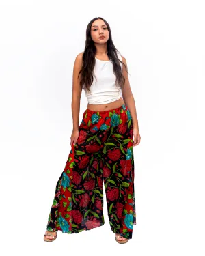 Solid Flared Pant Red Multi Mix