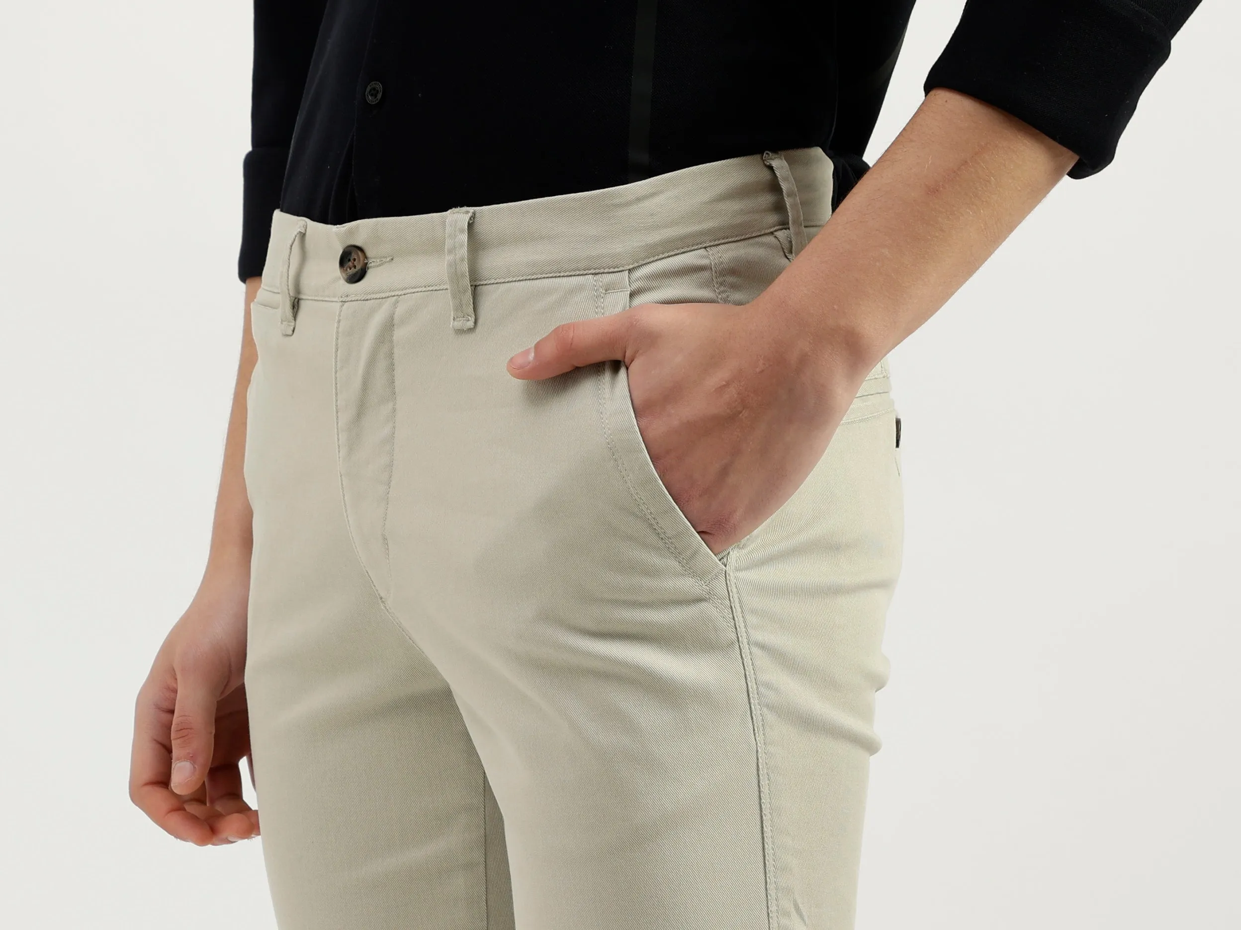 Solid Slim Fit Trousers
