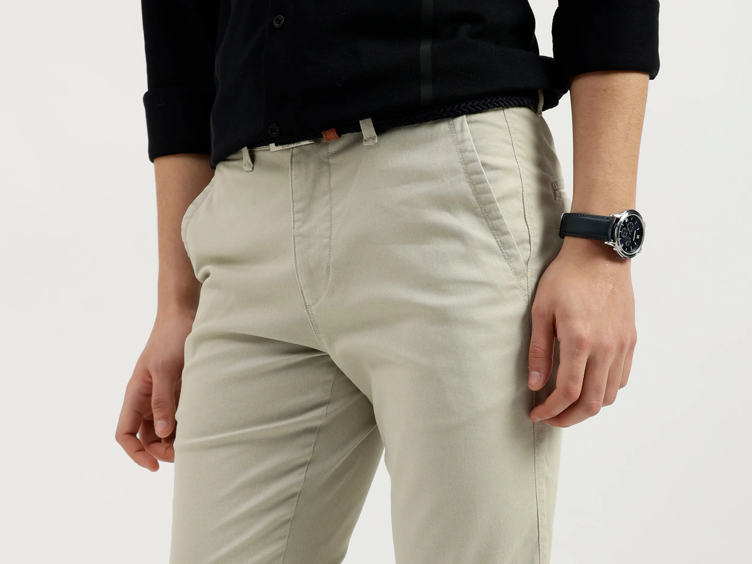 Solid Slim Fit Trousers