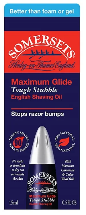 Somersets Maximum Glide Tough Stubble English Shaving Oil (Red) 15ml