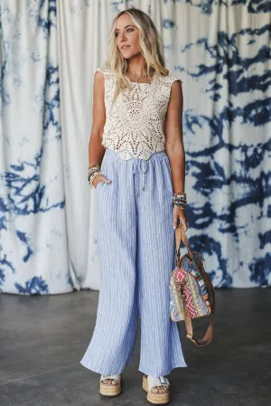Soul Spark Wide Leg Pants - Chambray