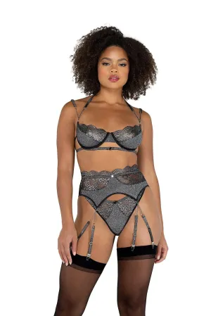 Sparkle Chained Gartered Bra Set
