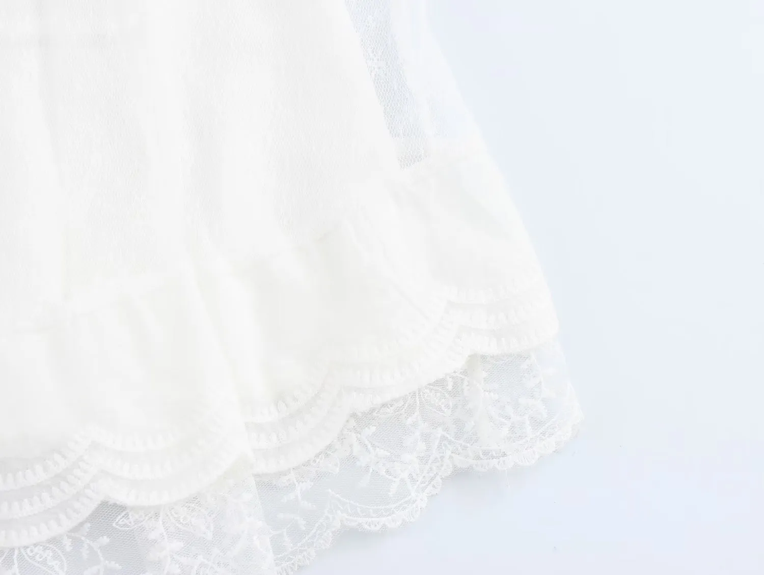 Spring Summer Sweet Mesh Puffy Swing Midi Skirt
