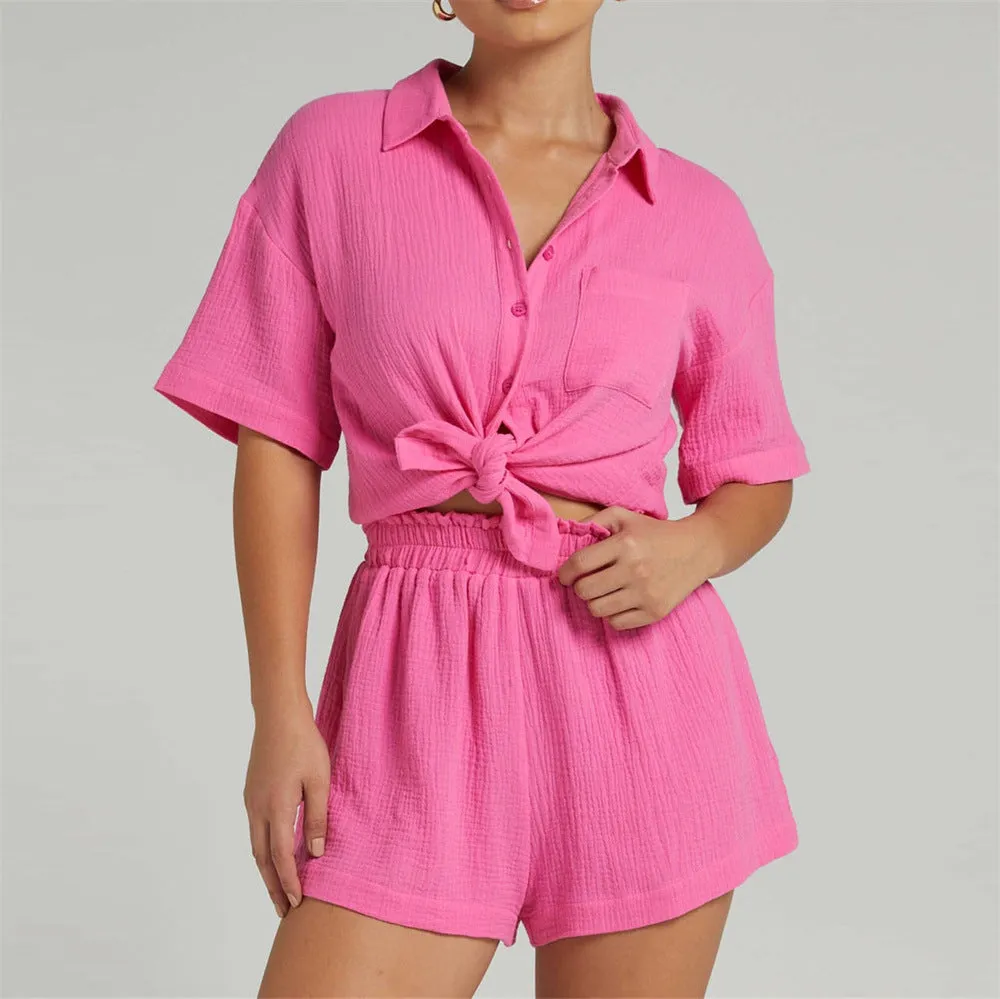 Spunky Fun Two Piece Lounge Sets | Two piece outfits shorts | Co ords Sets | Shirt and shorts co ord
