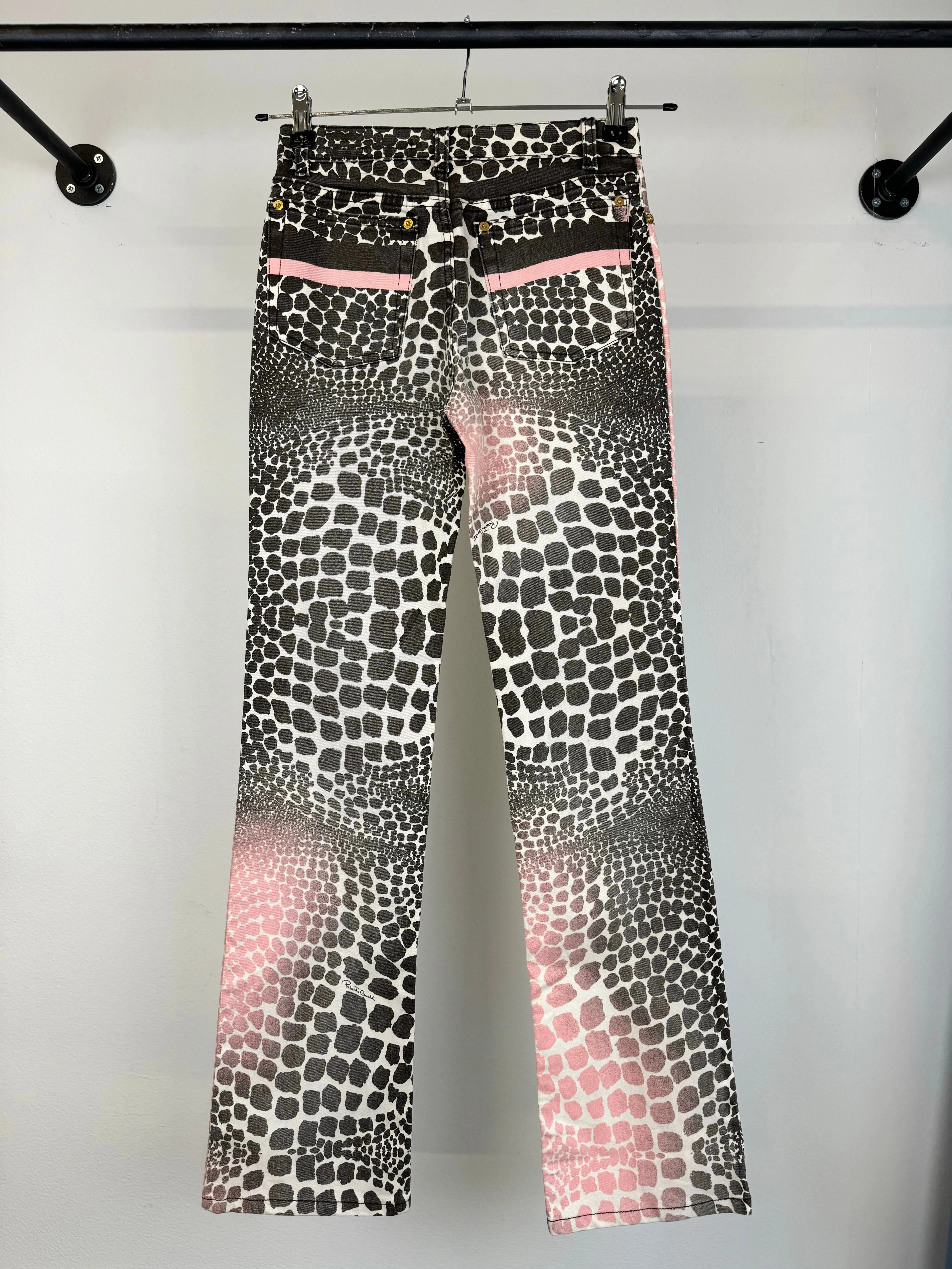 S/S 2003 Roberto Cavalli pink animalier jeans