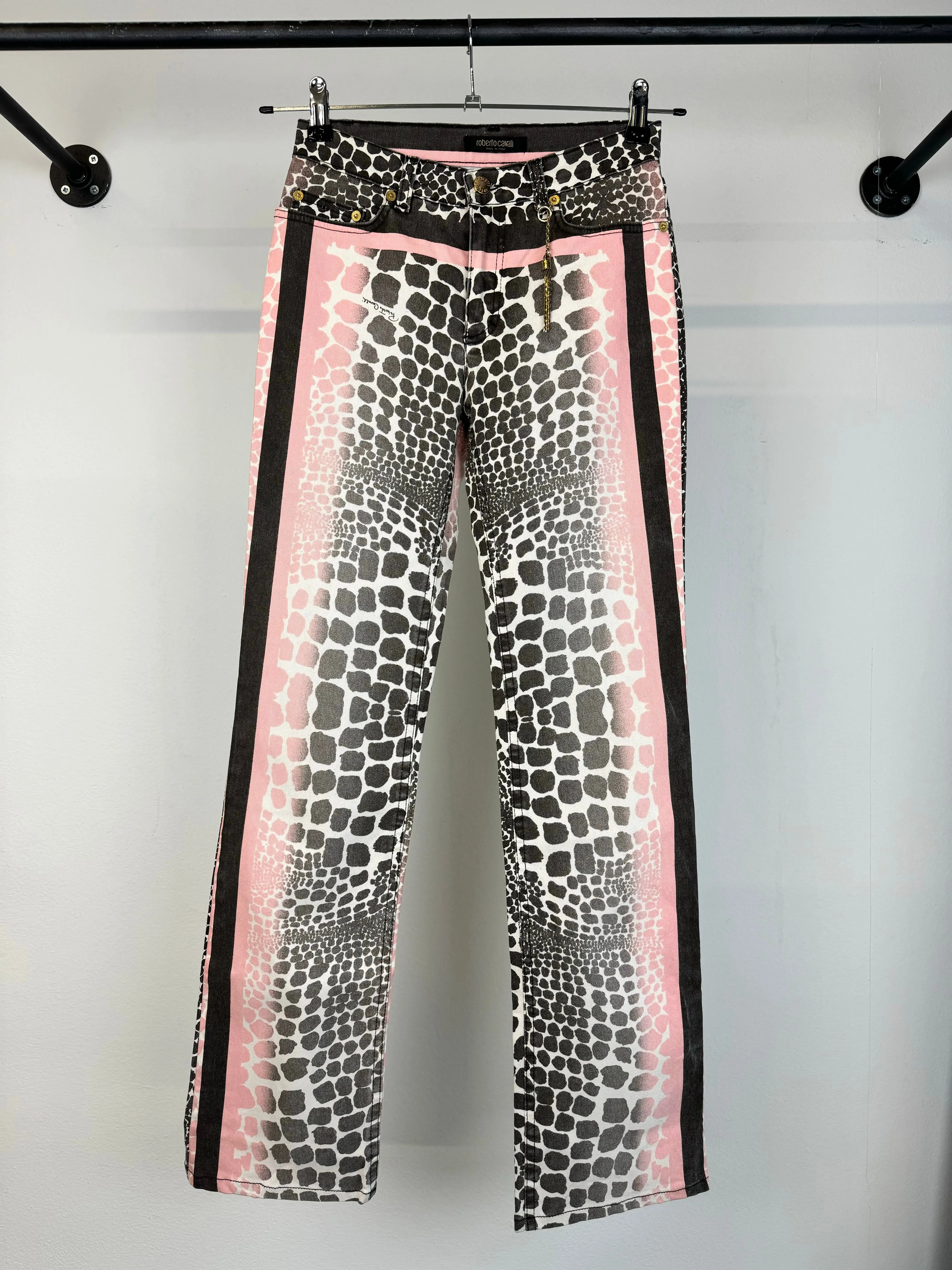 S/S 2003 Roberto Cavalli pink animalier jeans