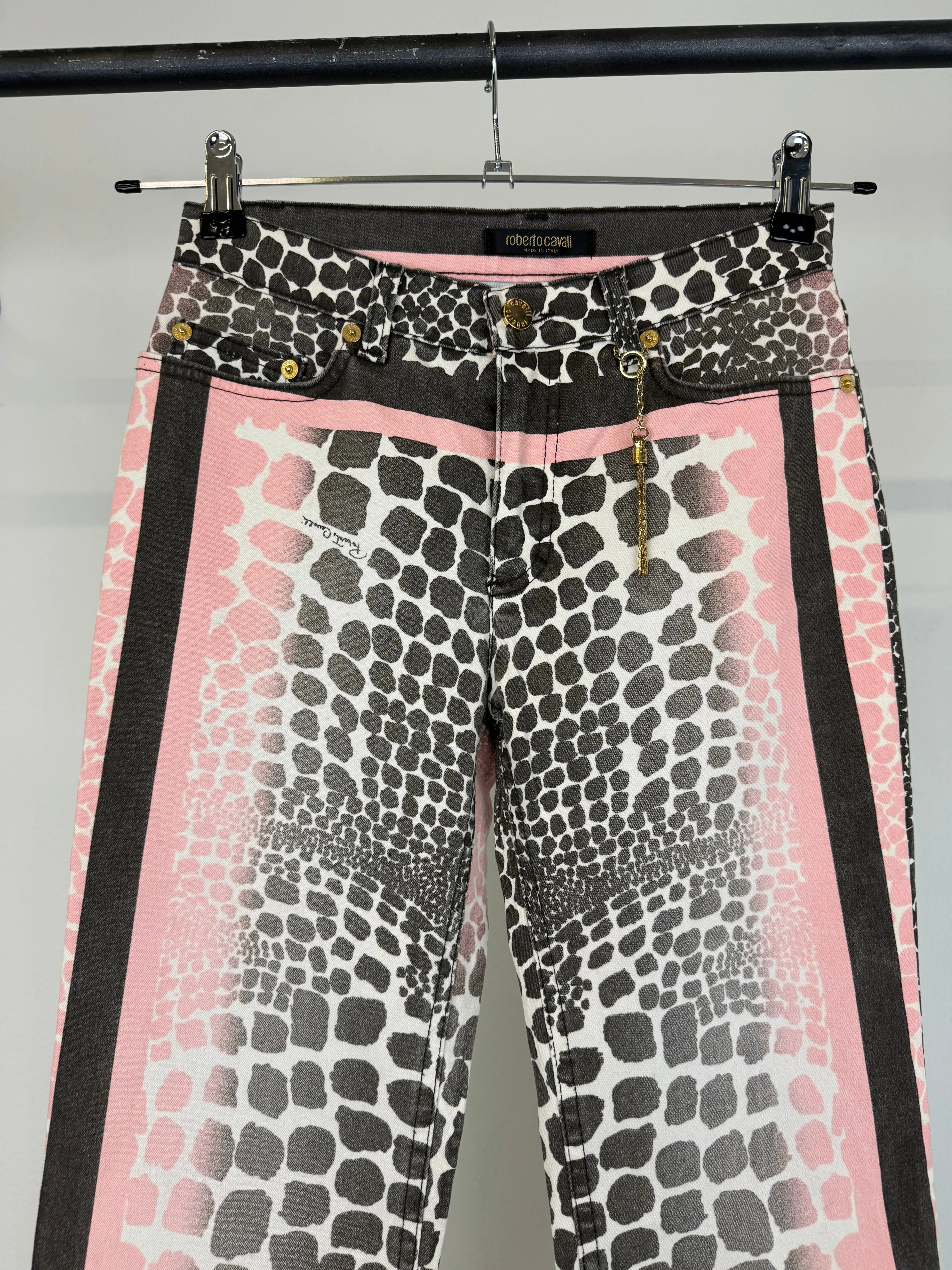 S/S 2003 Roberto Cavalli pink animalier jeans