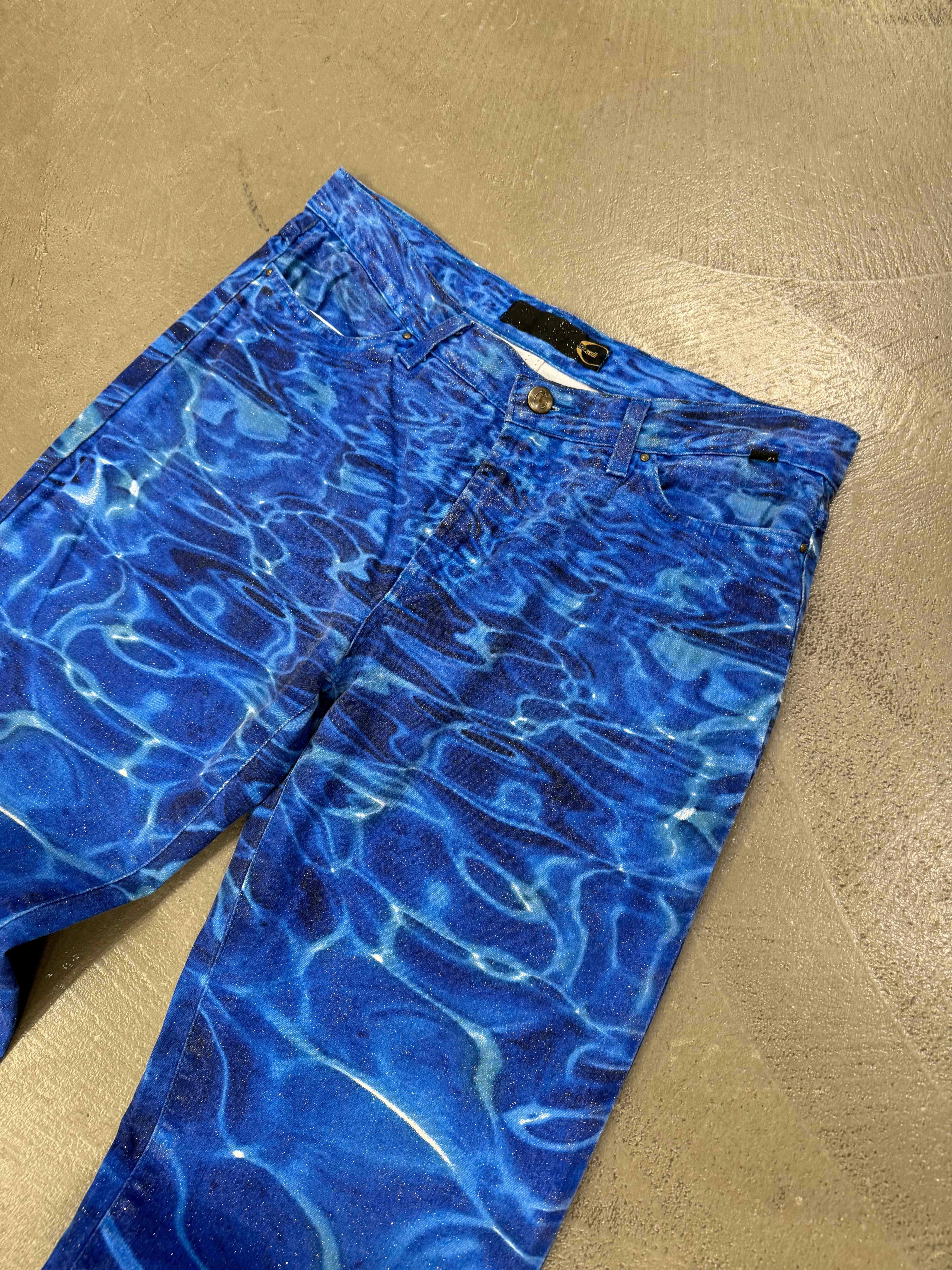 S/S2001 Roberto Cavalli ocean wave pants