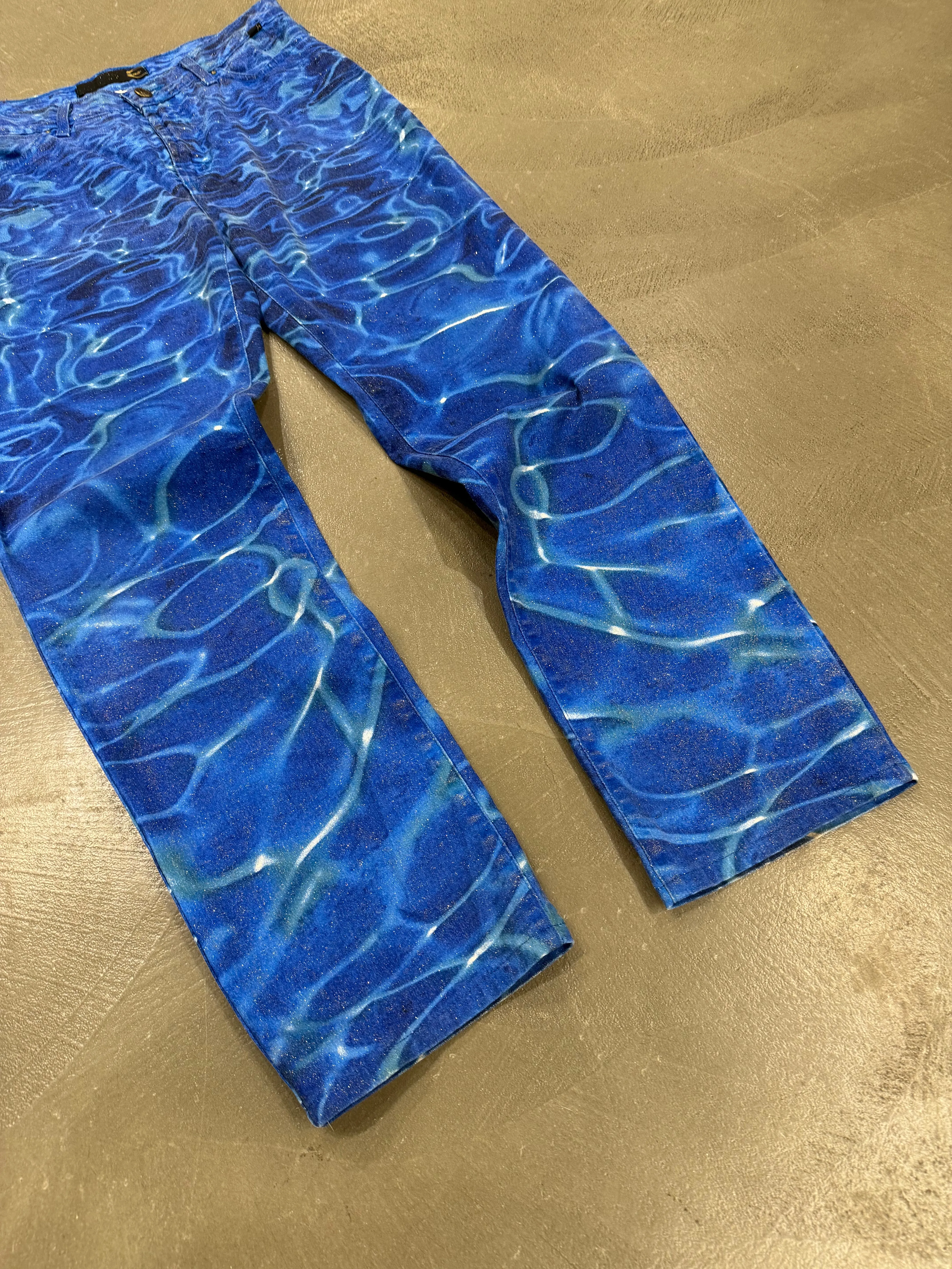 S/S2001 Roberto Cavalli ocean wave pants