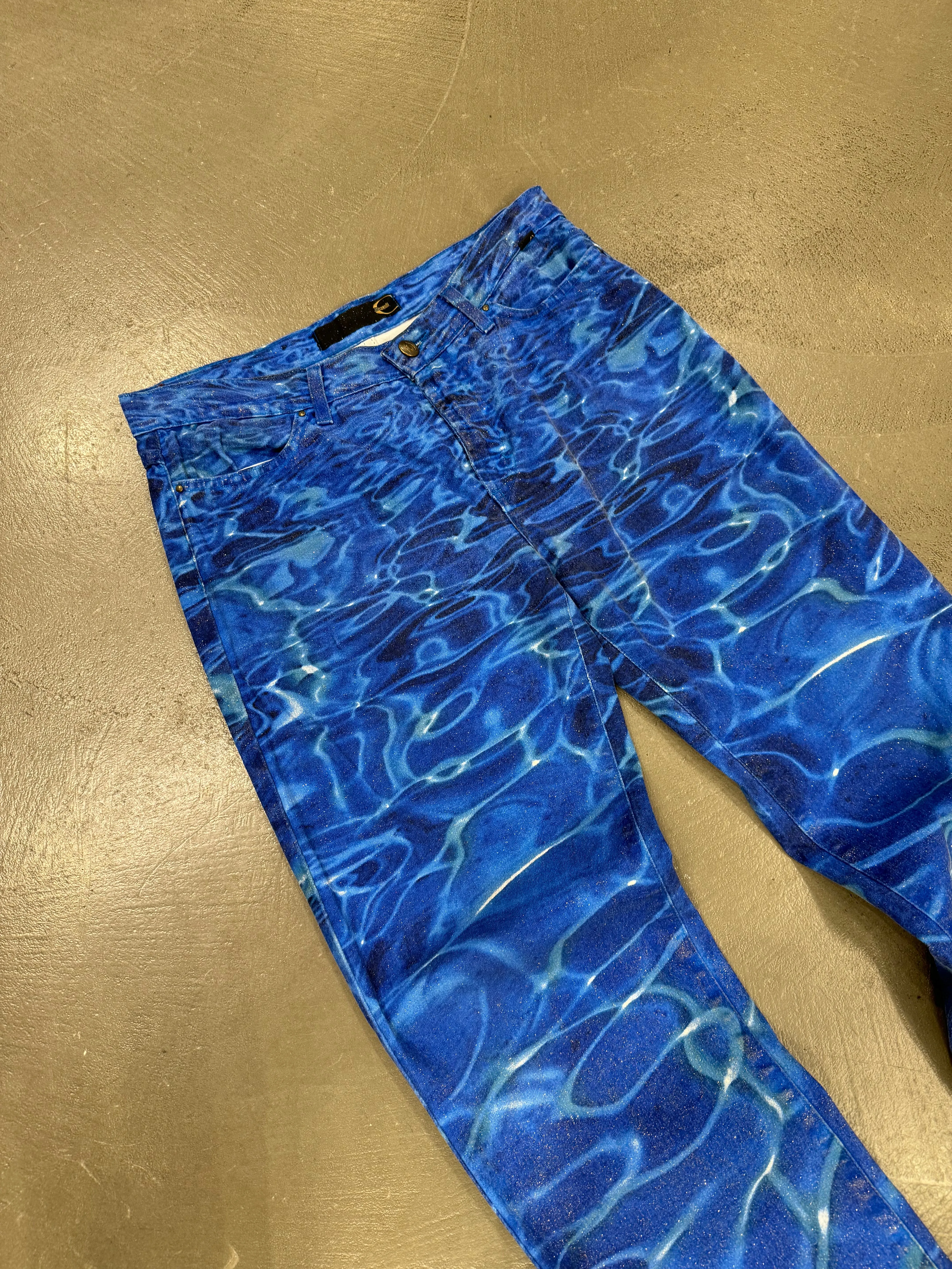 S/S2001 Roberto Cavalli ocean wave pants