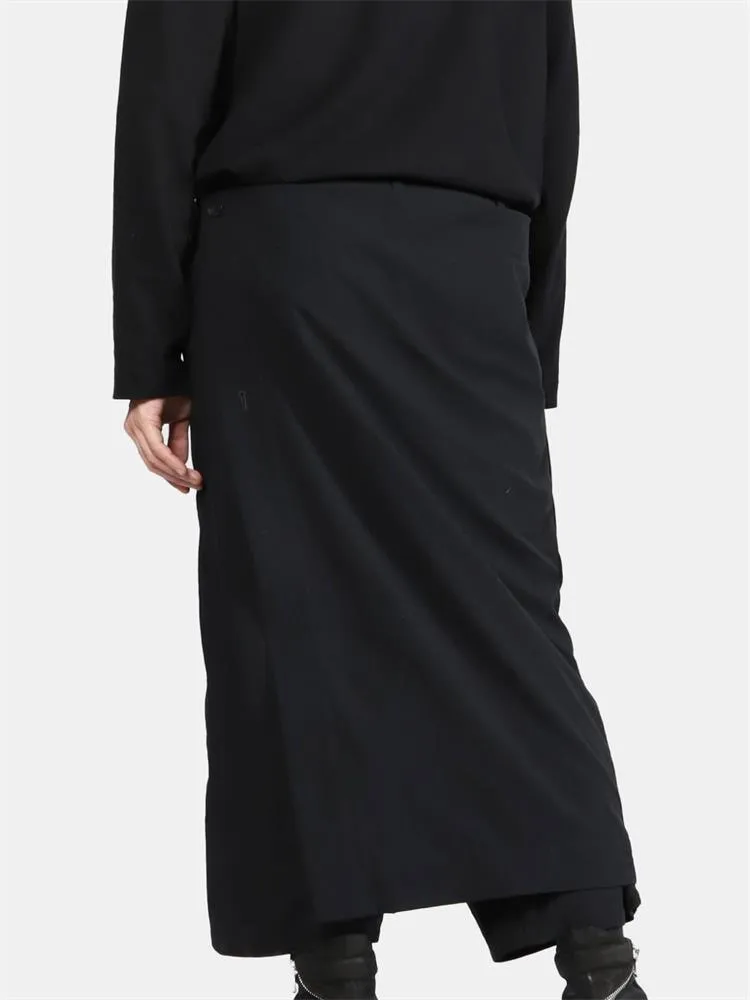 Straight Leg Skirt Pants for Women - Perfect for Nightclub and Gothic Dance Fashion