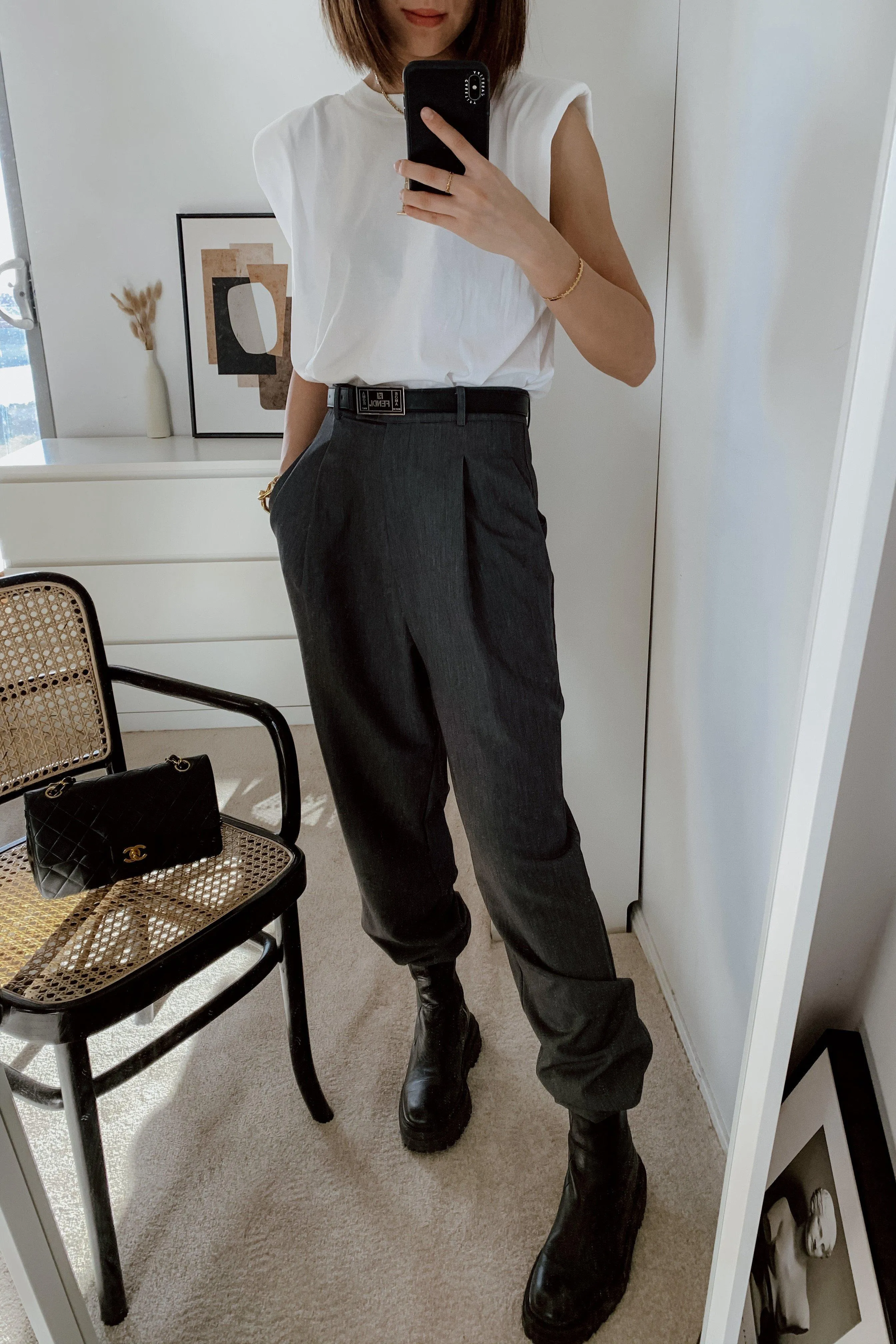 Street Style High Rise Tapered Pants