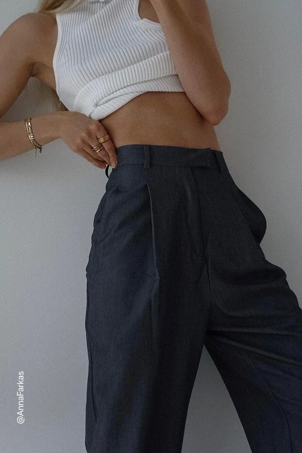 Street Style High Rise Tapered Pants