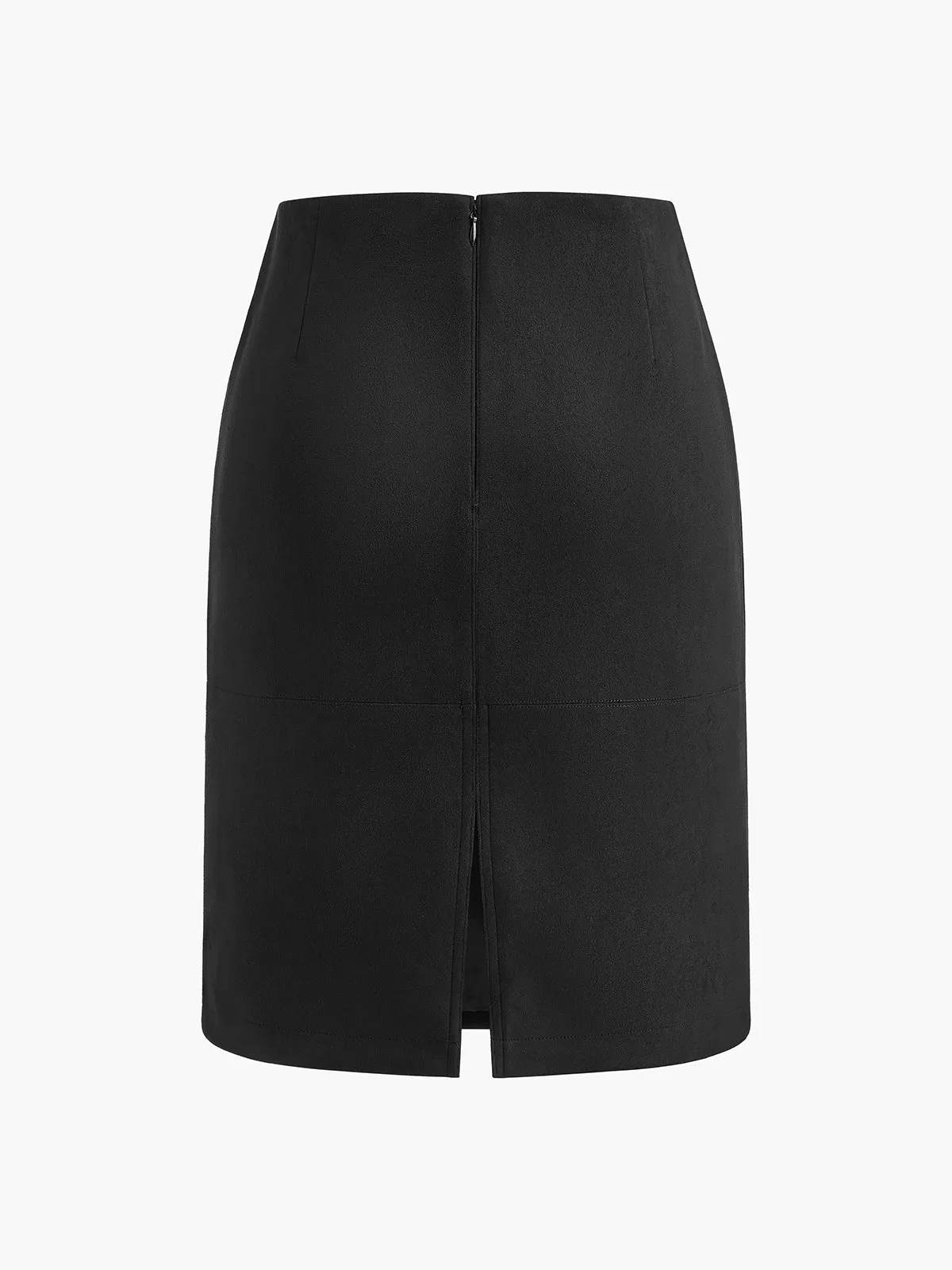 Suede A-Line Skirt Without Belt