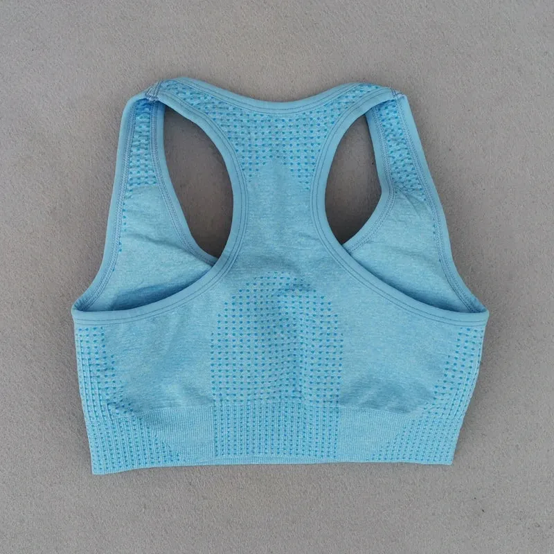 Summer Seamless Yoga Sets - High Waist Running Leggings and Padded Sports Bra Set
