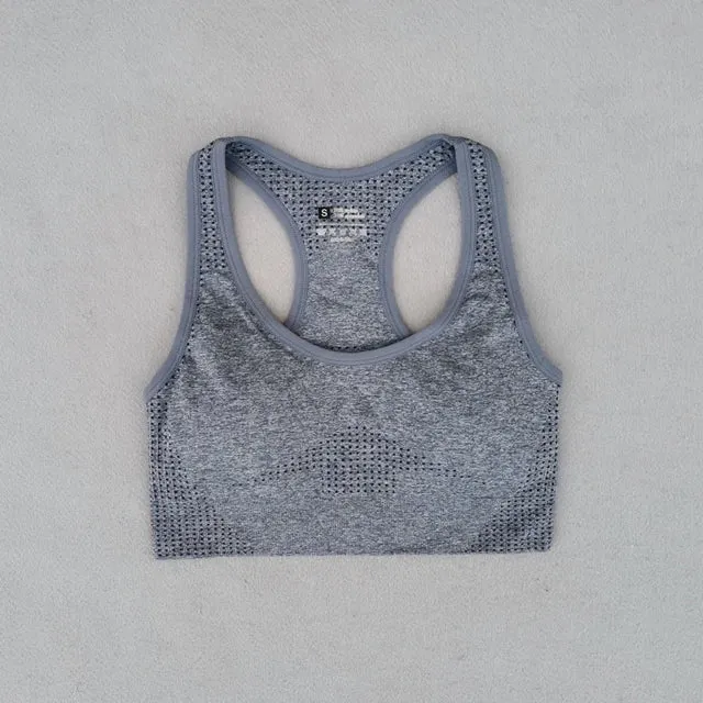 Summer Seamless Yoga Sets - High Waist Running Leggings and Padded Sports Bra Set