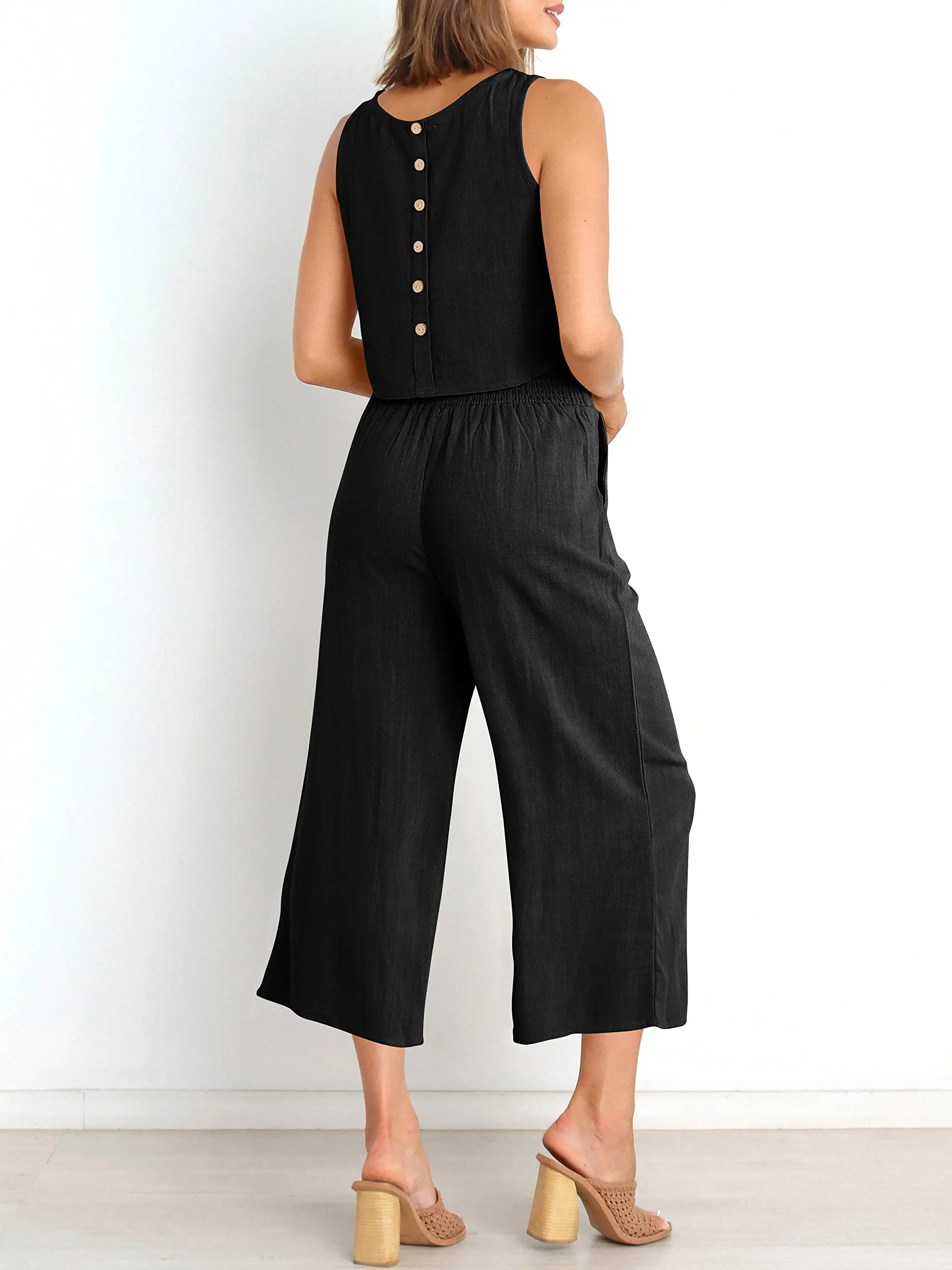 Summer Sleeveless Lounge Set With Pockets