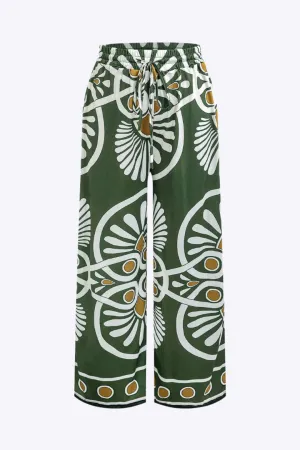 Suzanne - Trendy Drawstring Detail Woman's Wide Leg Pants