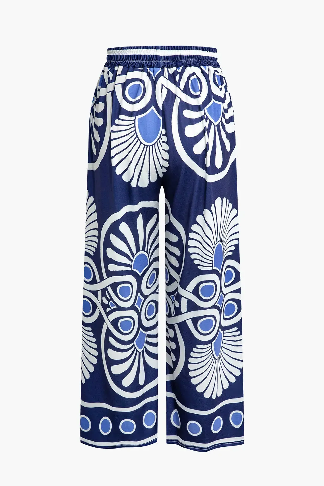 Suzanne - Trendy Drawstring Detail Woman's Wide Leg Pants