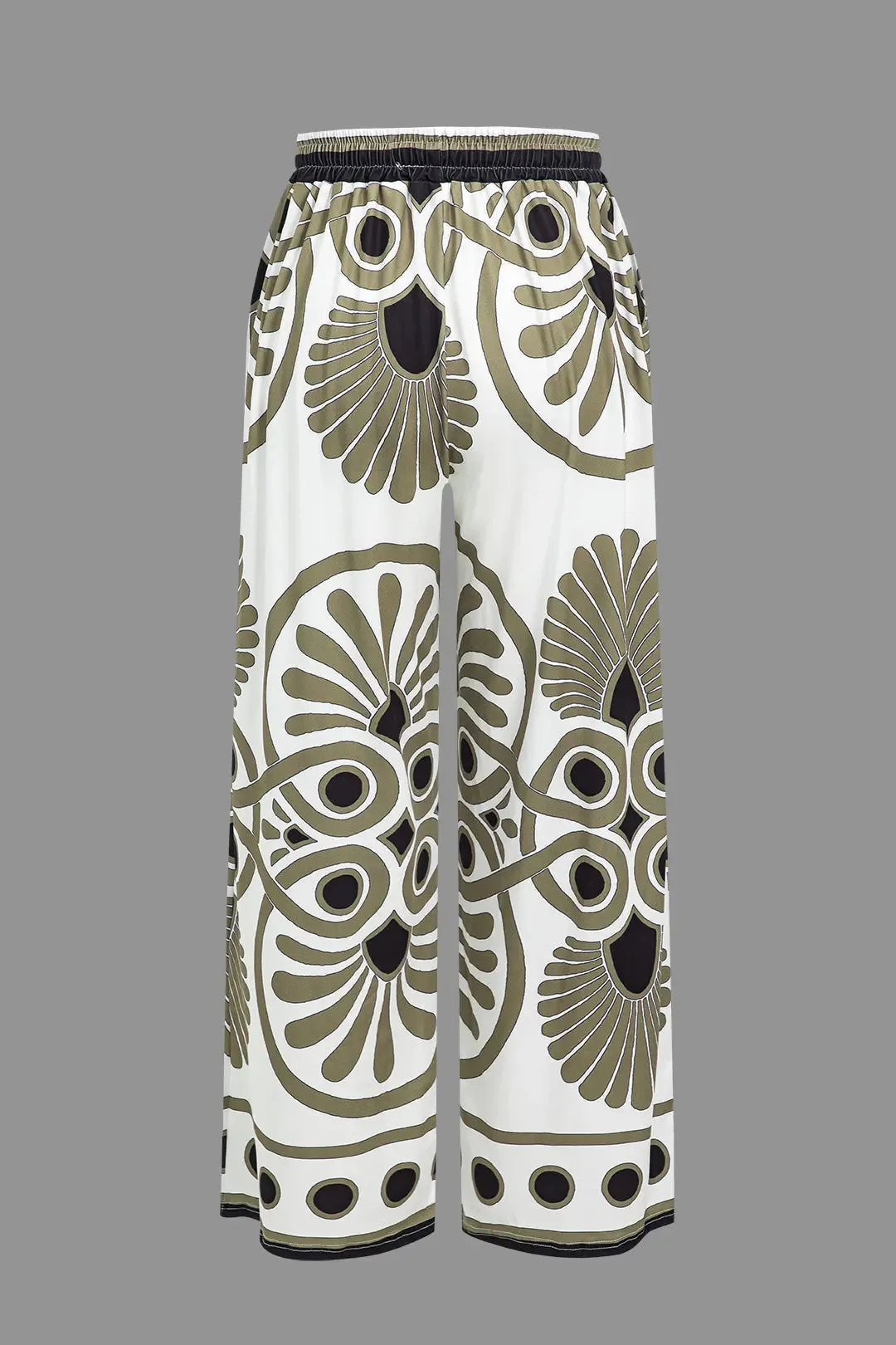 Suzanne - Trendy Drawstring Detail Woman's Wide Leg Pants