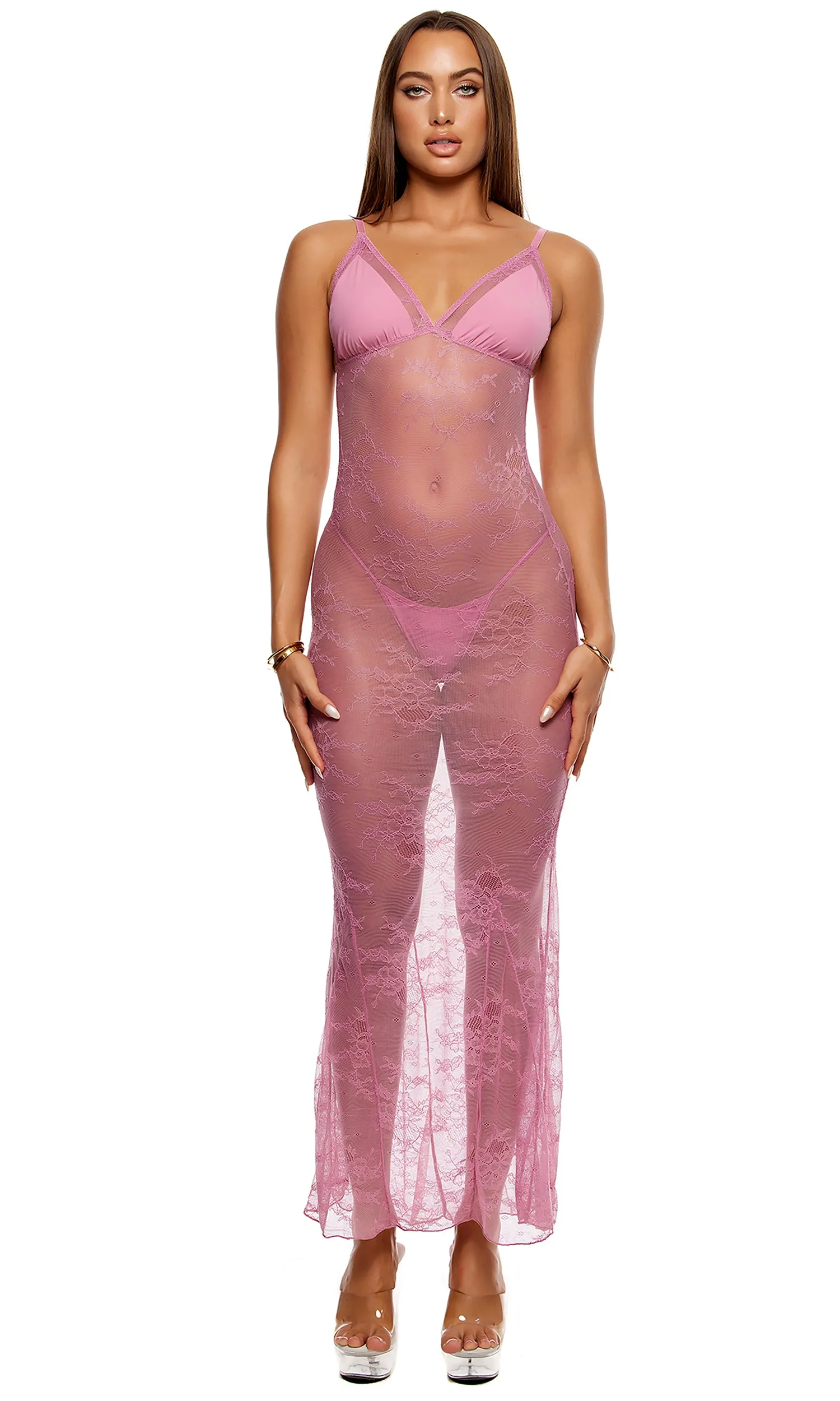 Take It Easy Lounge Lace Nightgown Set