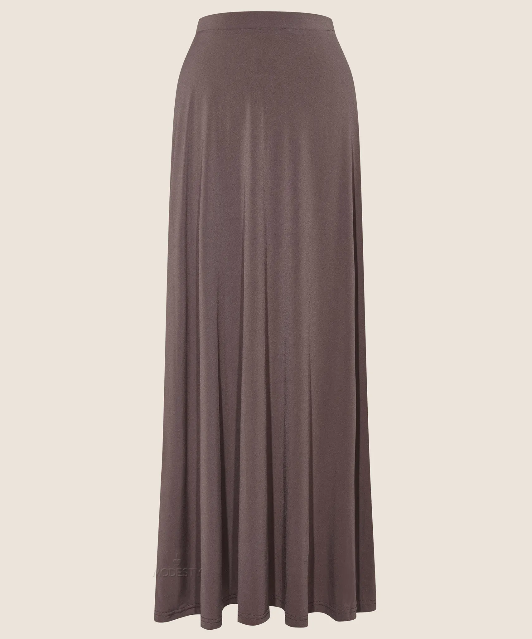 Taupe A-Line Jersey Maxi Skirt