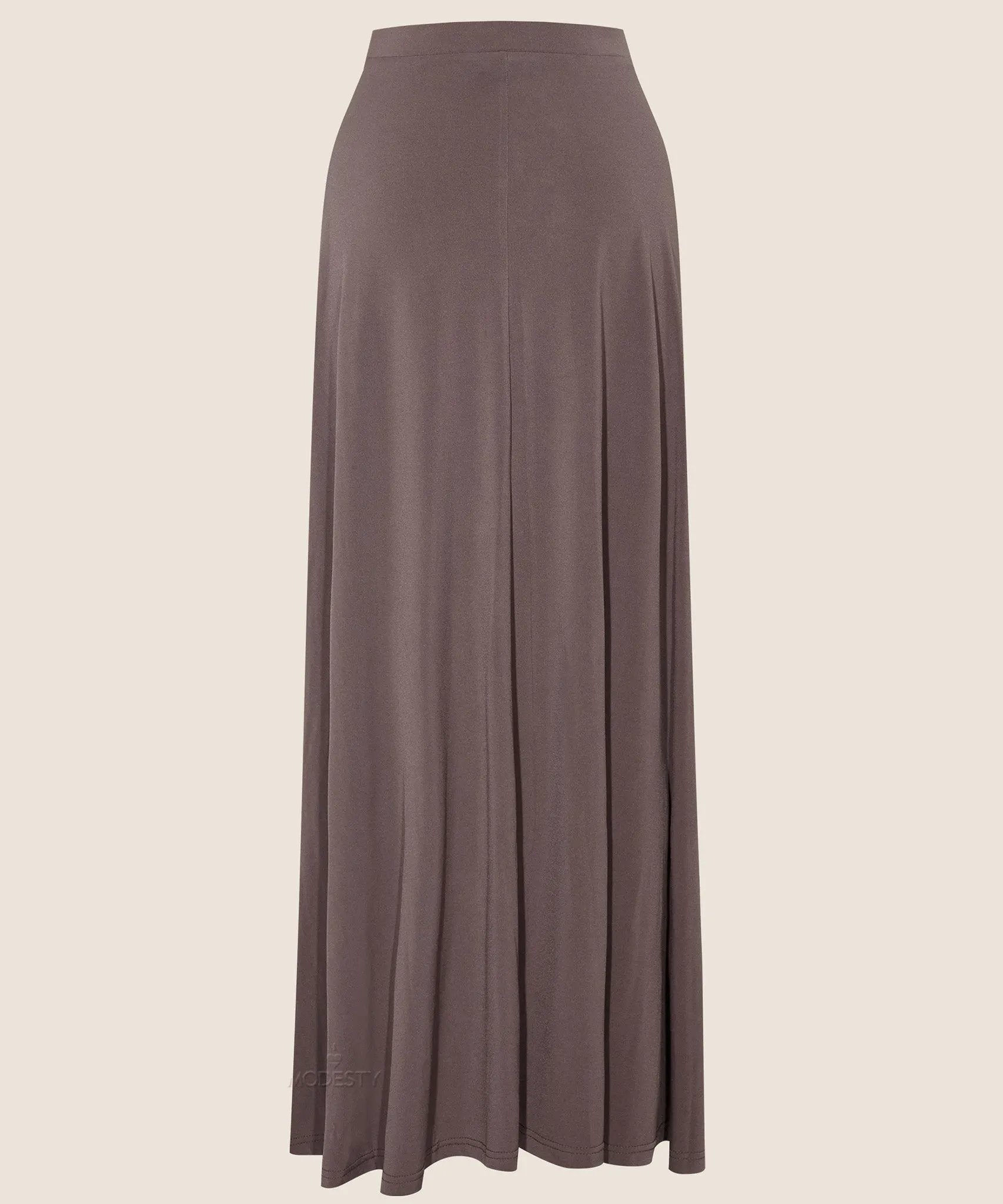 Taupe A-Line Jersey Maxi Skirt