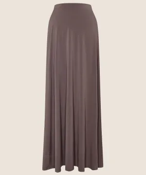 Taupe A-Line Jersey Maxi Skirt