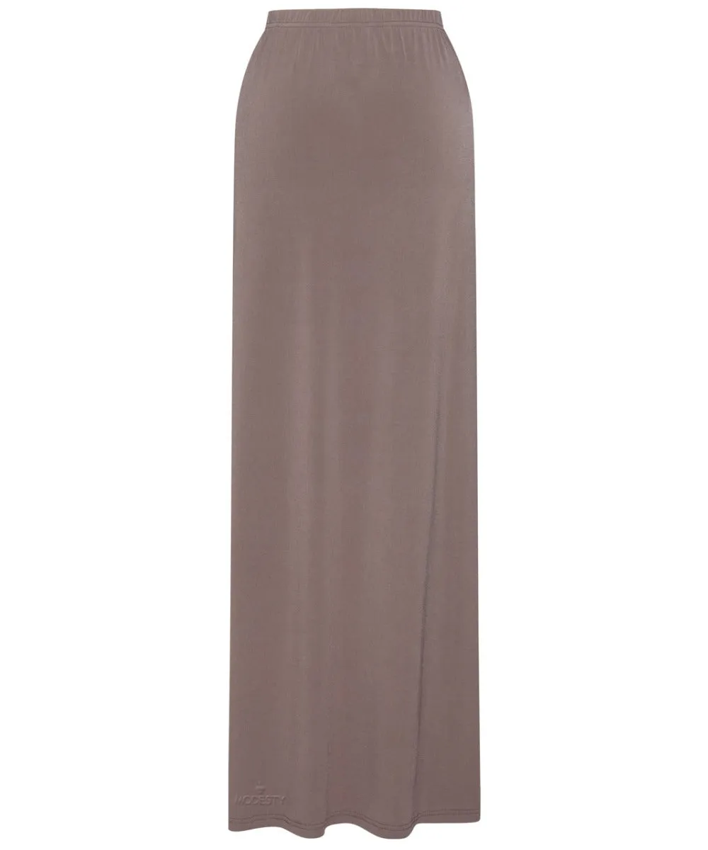 Taupe Jersey Pencil Maxi Skirt