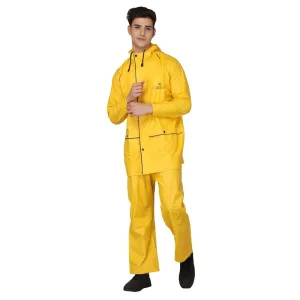 THE CLOWNFISH Rain Coat for Men Waterproof for Bike Reversible Double Layer with Hood Raincoat for Men. Set of Top and Bottom Packed in a Storage Bag Prime Pro Series (Black, XX-Large)