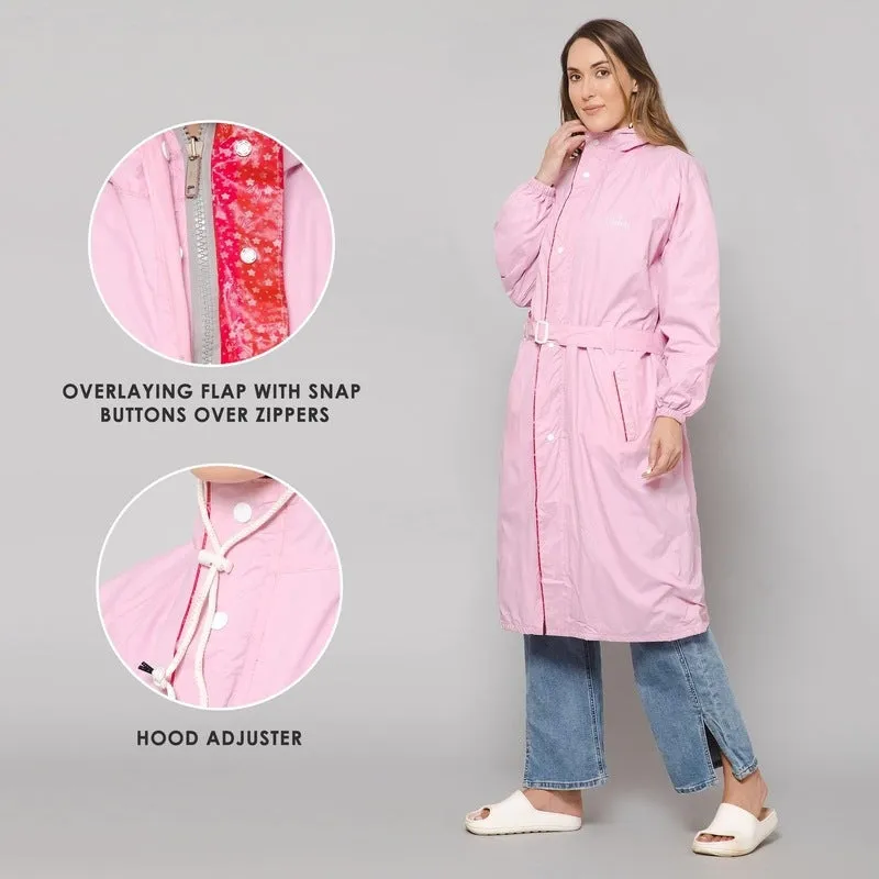 THE CLOWNFISH Raincoat - Waterproof, Reversible, Adjustable Hood | Storage Bag Included | Large | Drizzle Diva Barbie Pink