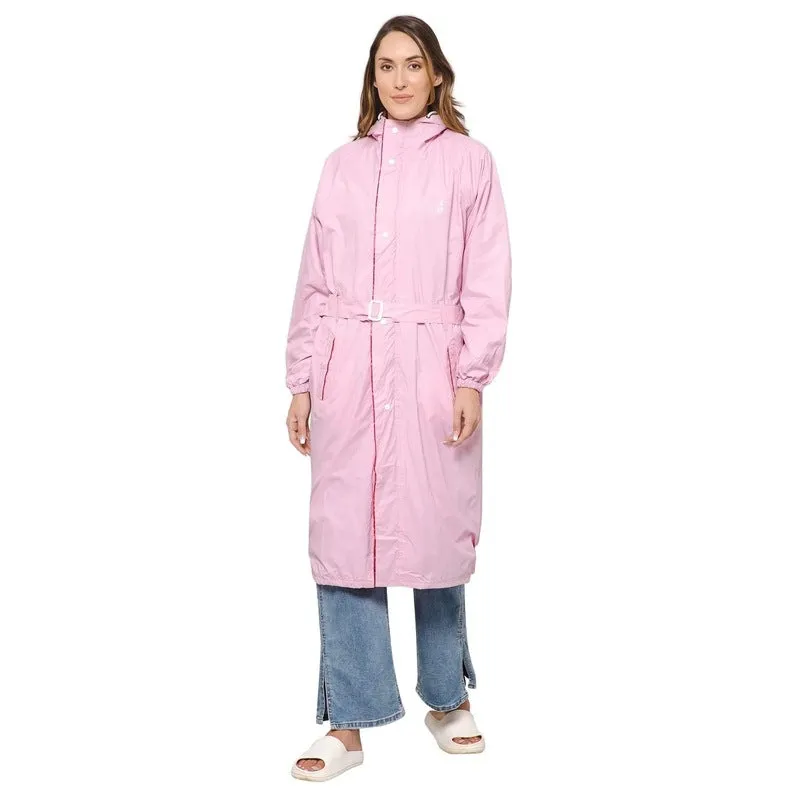 THE CLOWNFISH Raincoat - Waterproof, Reversible, Adjustable Hood | Storage Bag Included | Large | Drizzle Diva Barbie Pink
