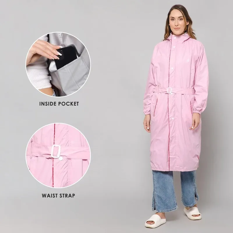 THE CLOWNFISH Raincoat - Waterproof, Reversible, Adjustable Hood | Storage Bag Included | Large | Drizzle Diva Barbie Pink